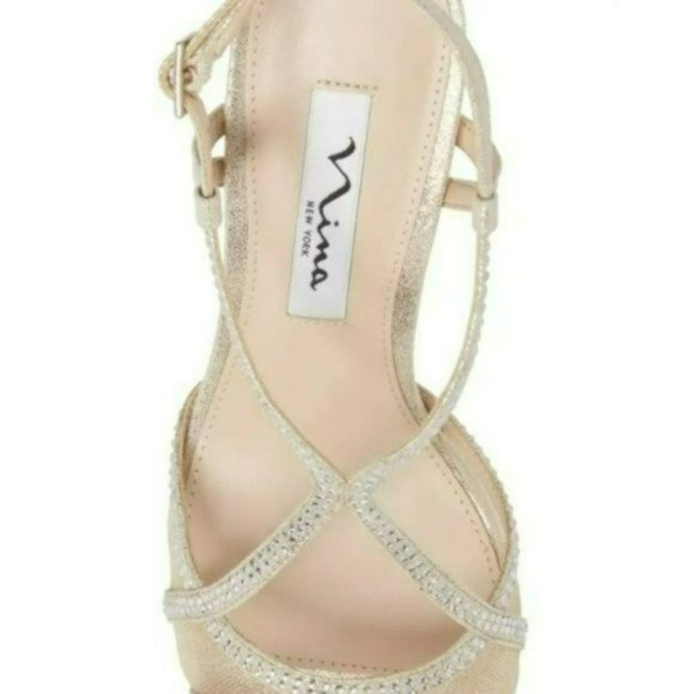 Nina Blossom Embellished Sandals -6.5 - Picture 3 of 10